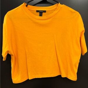 Forever 21 Gold Boxy Crop T-Shirt